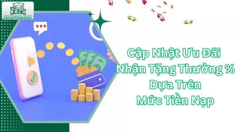 Tặng Thưởng % Dựa Trên Mức Tiền Nạp Siêu Hot Tại K8CC 2 Điểm qua ưu đãi tặng thưởng % dựa trên mức tiền nạp